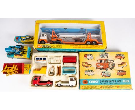 5 Corgi Toys. Constructor Set (Commer 3/4 Ton Chassis) GS/24.Carrimore Tri-Deck MkV Car Transporter with Scammell Handyman Mk