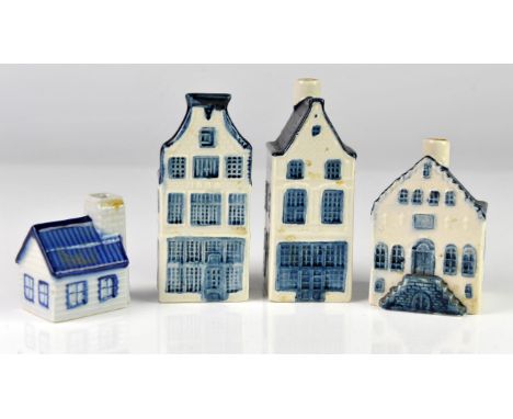 Seven LM Delft Ceramic Blue Houses 