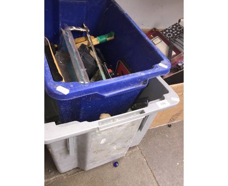Two plastic tubs of tools 