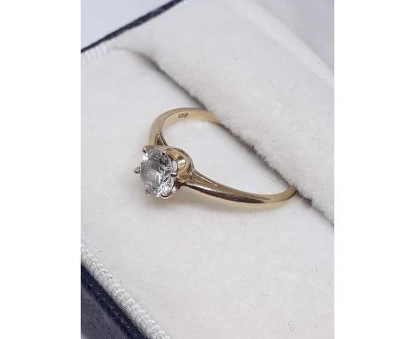 A 14ct gold single stone solitaire ring, marked '585', gross wt. 1.5g, size K. 