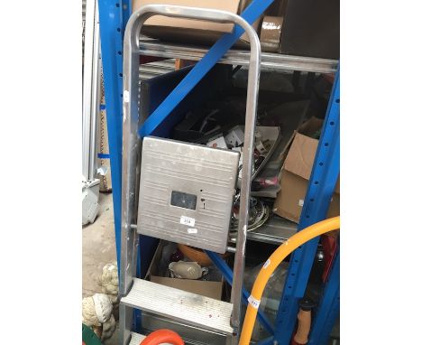 A set of aluminium step ladders 