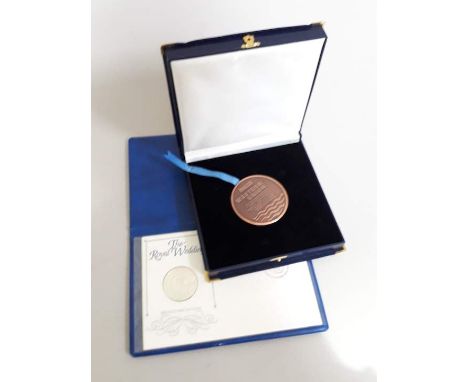 Royal Wedding Medallic first day cover and a Western Union cased medallion. 