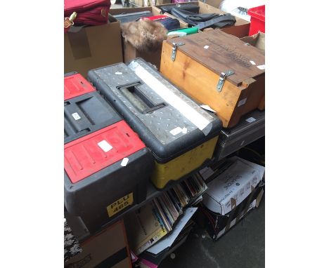 Two tool boxes and two boxes of tools 