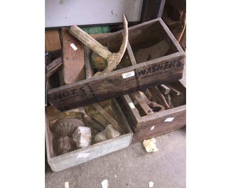Two boxes of old tools 