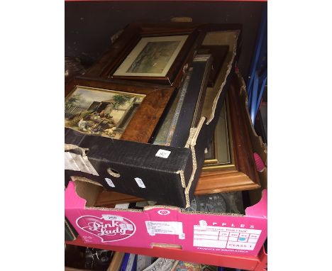 2 boxes of pictures and prints 