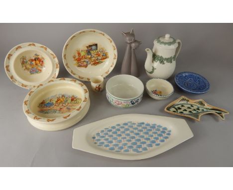 Various ceramic items, to include Bunnykins, two Poole pottery bowls, Goebel Schau cats etc.