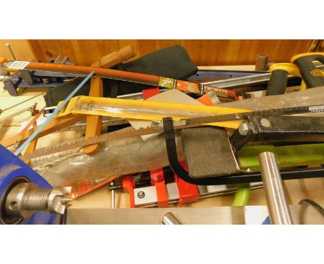 A quantity of woodworking tools