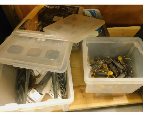 A quantity of tools, metal brackets etc., mainly woodworking related