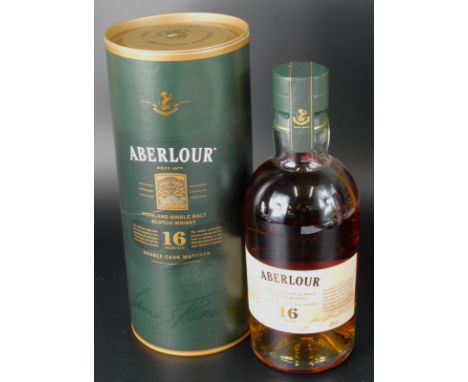 A bottle of Aberlour sixteen year old Highland single malt double cask matured Scotch whisky