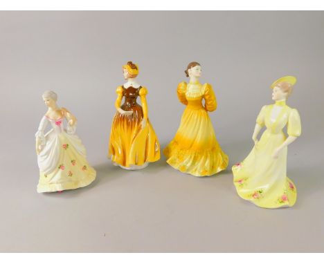 Four porcelain figures, Royal Worcester Invitation, Coalport Letters From a Lover, Stephanie, and Wendy.