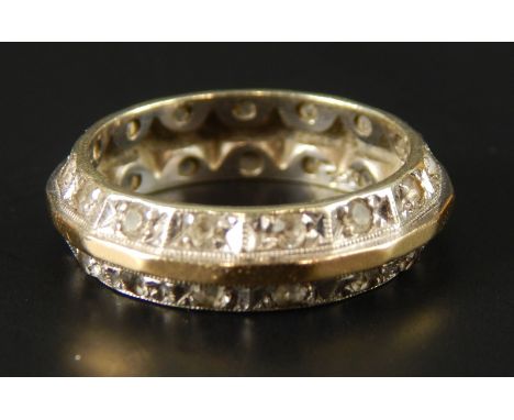 A 9ct gold eternity ring, set with tiny white stones, 3.8g all in. 