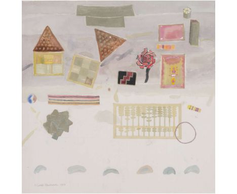  ELIZABETH VIOLET BLACKADDER O.B.E., R.A., R.S.A., R.S.W., R.G.I., D.LITT. (SCOTTISH 1931- 2021) STILL LIFE WITH RIBBONS AND 