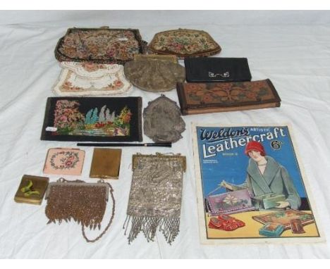 Ladies Vintage & Other Bags inc. chain mail, beaded, leather, tapestry, Kigu compact, cigarette holder, etc. & Copy Weldon's 