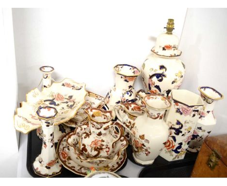 A collection of Mason's 'Mandalay' pattern ceramics, including: table lamp; vases; etc; together with a collection of Mason's