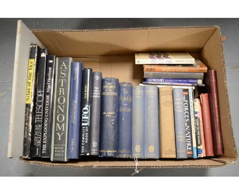A selection of hardback and other books, primarily relating to astronomy, titles including: The Story of the Heavens, by Sir 