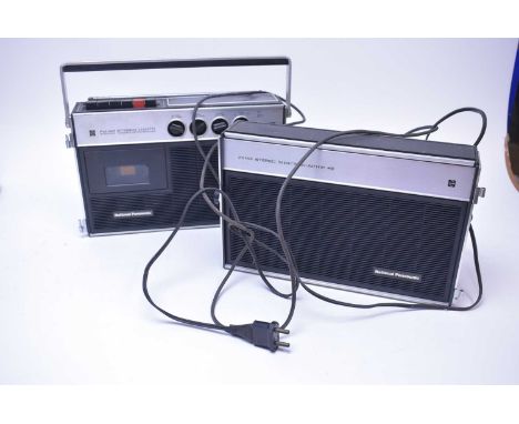 A National Panasonic FM-AM Stereo Cassette variable sound monitor; National Panasonic 3-Band Stereo Cassette AC-Battery; Hita