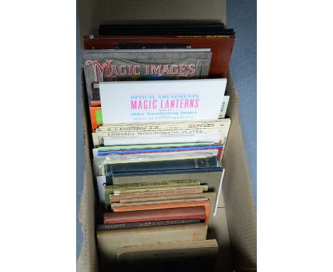 A selection of hardback and other books, primarily relating to lantern slides, titles including: Practical Slide Making, by G