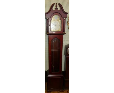 A modern tempus fugit longcase clock, in mahogany finish case 