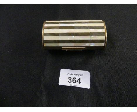 A Ronson mother of pearl vesta Of cylindrical outline, with mother of pearl front 