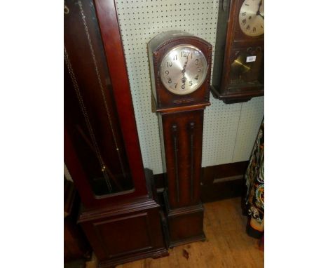 An oak cased 1930s grandmother clock 