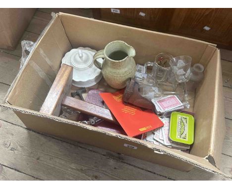 A box containing a quantity of collectables, ceramics and glassware including limited edition facsimile of the first edition 