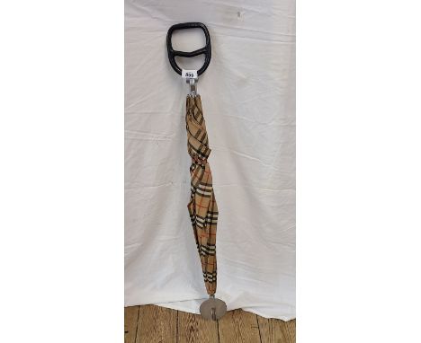 A vintage Burberry shooting stick umbrella combination