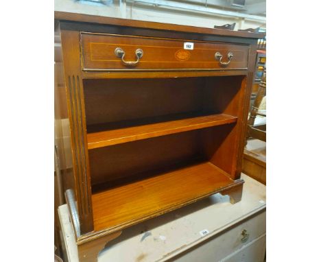 A 76cm reproduction mahogany bookcase with long drawer to top and shelf under