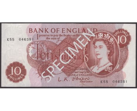 Bank of England, Leslie K. O’Brien, 10 Shillings (21), 12 October 1961, serial number K55 046375-95, a few scuffs and small l