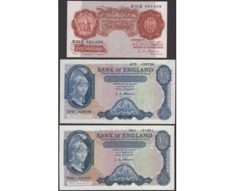 Bank of England, Percival S. Beale, 10 Shillings (2), prefixes 20B and E82Z, £1 (5), prefixes L12J, D36C, Z66C, A81C and H38B