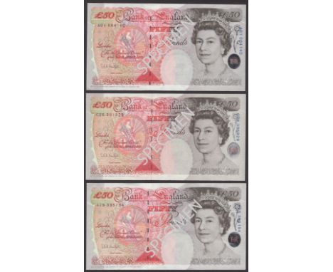 Bank of England, Graham E. A. Kentfield, £50 (3), 20 April 1994, serial numbers A01 004140, A18 335194 and C26 301929, first 