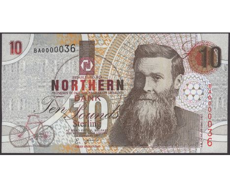 Northern Bank, £10, 24 February 1997, serial number BA0000036, Savage signature, uncirculated, a great low number from the fi