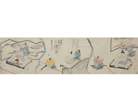   Anonym. 19. Jh.  Lange Querrolle zur Verurteilung der 47 ronin mit zahlreichen unterschiedlichen Szenen u. a. seppuku bzw. 