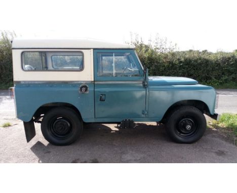 A 1973 Land RoverRegistration number KLA 727KMarine blue with a Limestone roof2.25 litre petrol engineMany new parts fitted S