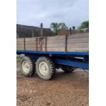 Tandem Axle Wooden Flatbed Trailer With Sides
