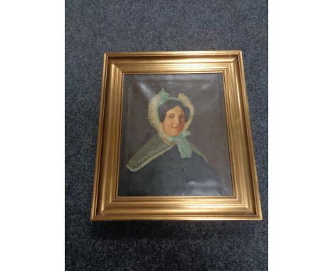 A 20th century continental school gilt framed oil on canvas - portrait of a lady 