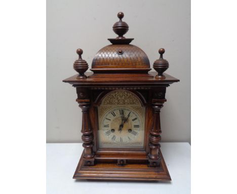 A walnut-cased Junghans eight day bracket clock. 