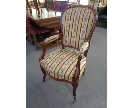 A continental armchair in tapestry fabric 