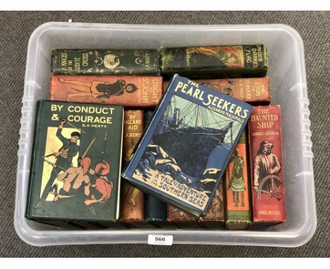 Fifteen early twentieth century illustrated children's adventure books including five first editions by J A Henty, Two First 