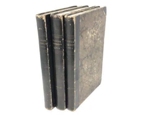 Three antique volumes - Master Humphrey's clock, by Charles Dickens, Chapman &amp; Hall, with illustrations, 1840/1841, First