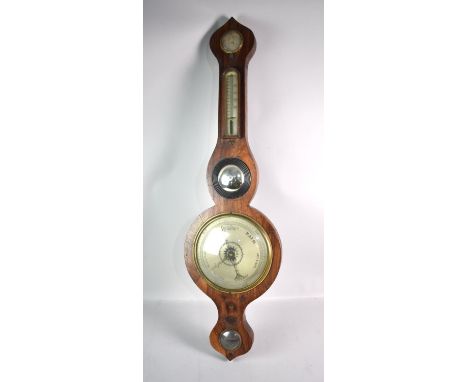 A 19th Century Rosewood Onion Top Wheel Barometer, In Need of Restoration, 92cm high