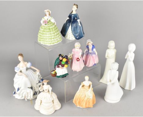 A Collection of Various Ceramic Ladies to Comprise Royal Doulton Beatrice, Tinkerbell, Dinky Do, The Old Balloon Seller, Coal