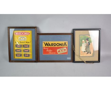 A Collection of Three Framed Advertisements for Sunlight Soap and Wardonia Razor Blades