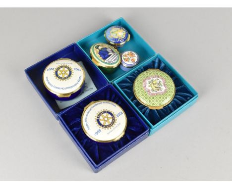 A Collection of Halcyon Days and Bilston and Battersea Enamel boxes, Various Shapes and Designs