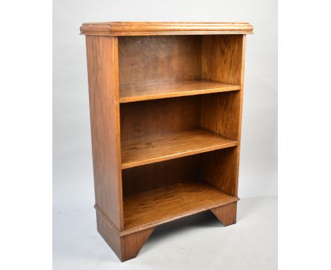 An Edwardian Oak Two Shelf Open Bookcase, 65cm Wide