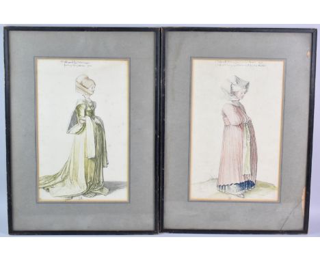 Two Framed Albrecht Durer Prints, "A Nuremberg Woman in Dance Dress" and "Dressed for Church", Each 32 X 20cm