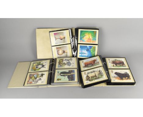 Three Ring Binders Containing Post Office PHQ Cards of British Stamps