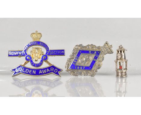 A Silver and Enamel The Royal British Women's Section Golden Award Badge, Silver and Enamel R.A.O.B 1837 Medallion and a Nove
