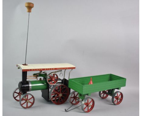 A Vintage Mamod Steam Tractor and Trailer