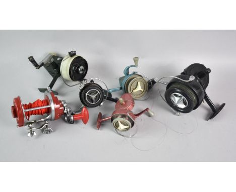 A Collection of Six Fishing Reels and Two Vintage Polaroid Dark Glass Shades