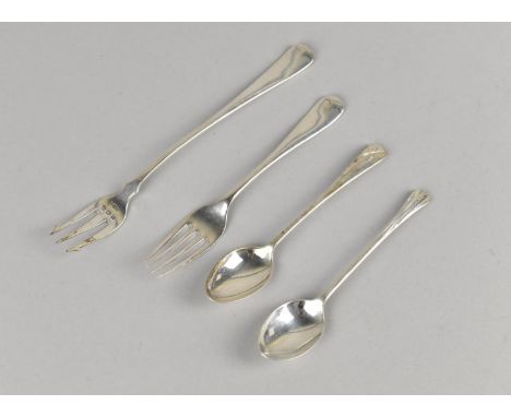 A Small Collection of Silver Flatware to Comprise Fork, Pickle Fork and Two Spoons, 60g